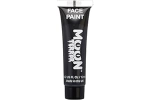 Moon Terror Halloween Peinture pour le visage Peinture pour le corps | Maquillage SFX, maquillage à effets spéciaux, Black Midnight, 12 ml (paquet de 1)