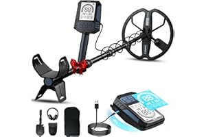 SUNPOW Metal Detector Professionale Ricaricabile per Adulti – Batteria 2500 mAh (35 h) – Metal Detector Impermeabile Oro IP68 con Bobina Double-D 25 cm, 4 modalità, Struttura Robusta – OTMD15