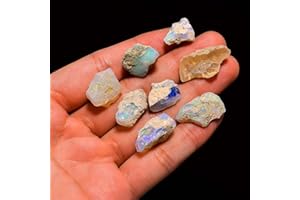LARA GEMS STONES AND JEWELLERS AA Natürlicher roher äthiopischer Opal-Edelstein, raue Opal-Kristalle, Schmuckherstellung, Edelstein, ultra-feuerhemmender Opal, Glücksstein, Drahtumwicklung, (50 Karat)