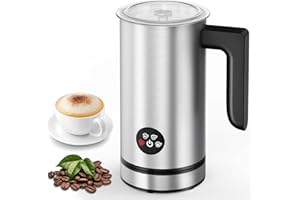 HSSNS Elektrischer Milchaufschäumer – Edelstahl, für heißen und kalten Milchschaum, für heiße Schokolade, Latte Macchiato, Cappuccino, Macchiato