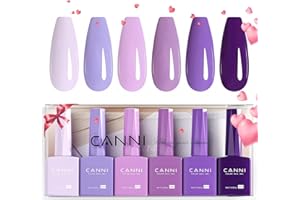 CANNI Smalto Semipermanente per Unghie 6 Colori Gel Nail Polish Soak Off UV LED per la manicure e la progettazione delle unghie 9ml C2308