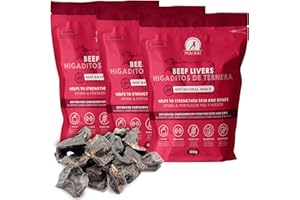 MAIKAI Higaditos de Ternera Deshidratados Pack de 3 x 100 g - Chuches para Perros y Gatos - Snacks 100% Naturales - Dieta Barf - Premios para Cachorros