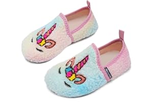 WATELVES Slippers Kids Boys Girls Slipper Winter Warm Furry Slipper Socks with Non-Slip Sole for Indoor