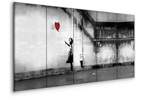 murando - Quadro Banksy 150x60 cm - 5 pezzi Stampa su Tela XXL Quadri Moderni Murale Moderno Grafica Decorazioni da Parete per il Soggiorno Street Art Urban Murale i-C-0113-b-m