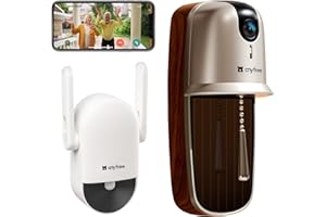 ANYFREE Timbre Inalambrico con Camara Exterior Wifi,Timbre Videoportero Inalámbrico Exterior Impermeable,Detección Humana PIR,Visión Nocturna,Audio Bidireccional,en Tarjeta SD/Nube,Admite Wi-Fi de 2,4/5 GHz