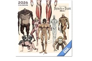 Grupo Erik Calendario 2026 pared Attack on Titan - Almanaque pared 2026 Anime : Planificador mensual Con espacio para Anotar, Ilustraciones y Fácil de colgar (30x30cm)