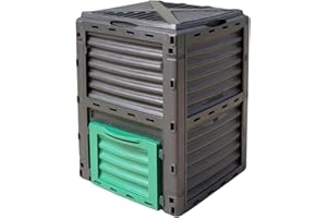 TERRE JARDIN - Composteur de Jardin, 300 L - Bac à Compost, 83 x 61 x 61 cm, en Polypropylène - Qualité Premium - Bac Composteur de Déchets Jardin, Résistant aux Chocs et aux UV