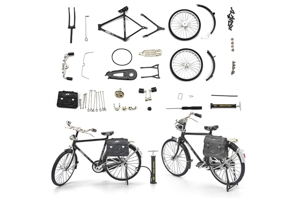 Vélo de Doigt Modèle de Vélo de Doigt Modèle 1:10 Jouet pour Vélo Miniature Mountain Ornements, BMX Finger Bike pour Collections, Décoration de Bibliothèques (Noir)