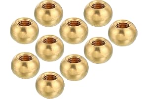 PATIKIL M5 x 0,8 gänga 10 pack lock muttrar knapp mässing boll lampa dekoration skruvlock mutter för möbler belysning