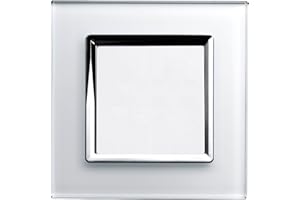 Retrotouch Crystal Chrome Trim 1 Gang Blank Plate in White