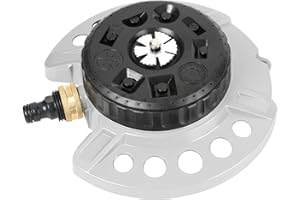 STYDDI Hochleistungs-Rasensprinkler aus Metall, Turmsprinkler mit 9 Mustern und Sockel aus Zinklegierung, für kleine oder mittlere und ungewöhnlich geformte Gärten und Höfe