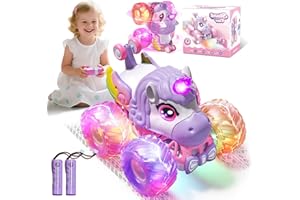 Ferngesteuertes Auto Mädchen ab 3 4 5 6 Jahre, 1/20 Einhorn Monstertruck Ferngesteuert mit Musik und Licht, 2.4GHz Monster Truck mit 360°Drehung, Einhorn Geschenke für Mädchen ab 3 4 5 6 8 10 Jahre