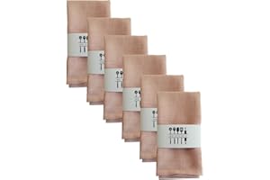 3Z FUNJXHEY 6er Set Stoffservietten Leinenservietten Baumwolle 100% Natur Leinen Tischdekoration Küche Esstisch Abendessen Cafe Restaurant 40 * 40CM Familienessen Hochzeiten Cocktail Startseite (Rosa)