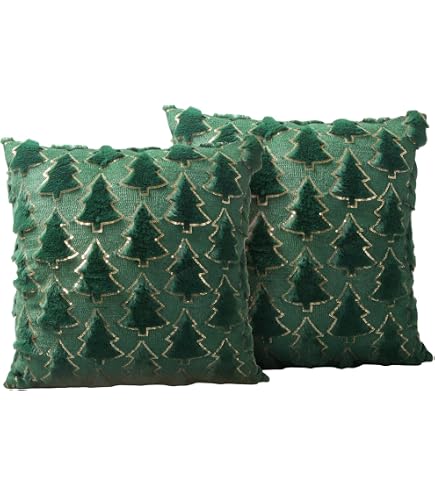 Housse De Coussin Noël 2024 – Motif Canne à Sucre Et Cloche Père Noël – Taille 45x45 Cm – Peluche Douce