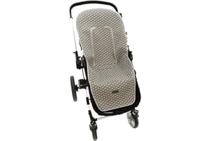 Funda de Verano para Silla Paseo Universal Rosy Fuentes- Colchoneta para Carrito Bebé- Transpirable-Compatible con Bugaboo, Jane, Concord, Baby Jogger, Bebecar…0-gris