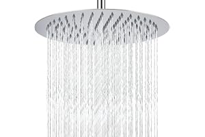Soffione Per Doccia da 40cm, Markcco Testa Doccia Tonda ad Alta Pressione in Inox 304, Ti Offre Un'Esperienza di Doccia Confortevole Anche a Basse Pressioni d'Acqua