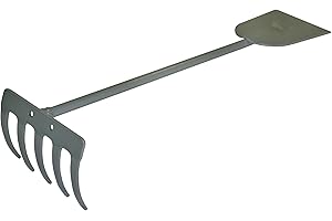 Xclou Garden Cultivator 2-in-1 Steel Garden Tool with Powder Coating Cemetery Supplies Hoes Cultivator with Approx. 30 x 8.5 x 7 cm Silver