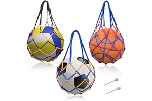 Bellanova 3 Pezzi Borsa a Rete Sportiva Pallone, Sacchi a Rete per Palloni, Rete Portatile per Palloni, Basket, Pallavolo, Palla da Rugby Borsa da Calcio Portatile