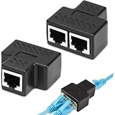 Joynine Ethernet Splitter 2Pcs RJ45 Splitter Connectors 1 to 2 Bus Ethernet Coupling RJ45 Splitter 【Not A Switch】 Universal G