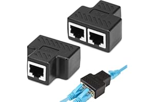 Joynine Ethernet Splitter 2Pcs Conectores Divisores RJ45 Acoplamiento Ethernet de 1 a 2 Bus Divisor RJ45【No UN Switch】 Universal Conectores Dorados para Cat5 Cat6 Cat7 Cat8 LAN Extensor