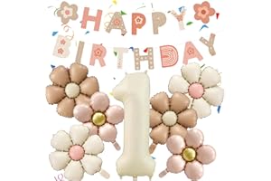 TAIMEIMAO 8 Stück Geburtstagsdeko 1 Jahr Mädchen, Gänseblümchen Deko 1 Geburtstag, Gänseblümchen Ballon, Helium Ballon Blume, Feen Deko Kindergeburtstag, für Geburtstag Jubiläum Motto Party