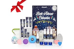 AIFANCIEY Calendrier de l'Avent 2025, Calendrier de l'Avent Beauté 24 Jours de Bain, Calendrier de l'Avent Femme, Compte à Rebours Jusqu'à Noël- Meilleur Cadeau avec Soins Visage Corps, Lèvres