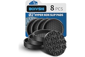 BOIVSHI Ø50mm Furniture Coasters, Sofa Non-Slip Cups, Bed Wheel Stoppers for Wooden Floors, Non Slip Pads & Floor Protectors for Furniture Legs, 8 Pcs Black