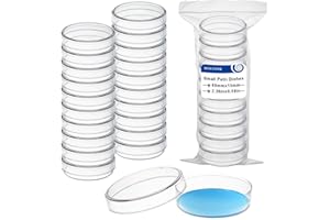 CryoKing 30 Stück Petrischalen, Petrischalen Kunststoff 60mm, Petrischalen Kunststoff Mit Deckel, Labor Kulturschale, Bakterien Petrischalen Für Schulen Und Laborkultur Bakterienhefe