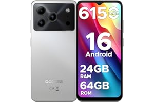 DOOGEE Note 56 Mobile Phones, Newest Android 16 Smartphone, 6150mAh, 8.45mm Ultra-Slim, 6.56" HD+ 90Hz, 24GB + 64GB/2TB Android Phones, Dual SIM Unlocked Mobile Phone, Face ID, GPS, OTG, FM-Plain