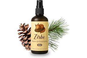 CAVERZ Zirben Kissenspray & Raumspray – 100 ml Naturrein mit echtem Zirbenöl – Frischer, Holziger Duft aus Österreich – Aromaspray für Schlafzimmer, Zuhause & Auto