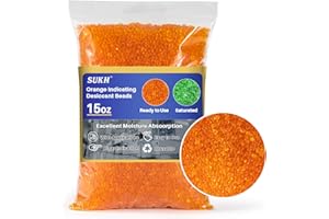Sukh Orange Silica Desiccant Beads 430G - Indicating Silica Gel Beads Drying Silica Beads Reusable Silica Gel Desiccant Dehumidifier for Camera,Electronic,Books,Documents,Clothes,Painting,Jewelry