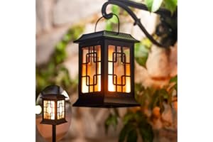 ZOEGER Luci Solari Esterno,Halloween Decorazioni,Solare Fiamma Luci Ha Due Modalità di Funzionamento Lampeggiante/Caldo,IP65 Lanterne da Esterno ，Per la Decorazione di Giardini All'Aperto