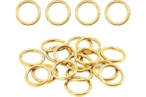 Swpeet 60 piezas de juntas tóricas de metal dorado resistentes de 3/4 pulgadas – 20 mm para bolsas de hardware, anillos, accesorios DIY, llaveros, cinturones y correa de perro (Oro, 3/4 pulgadas)
