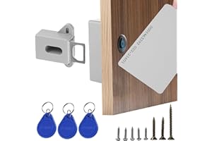 Sporgo Inteligentny zamek do szafy NFC: zamek meblowy z 3 breloczkami do kluczy i 2 kartami RFID, ukryty inteligentny zamek, bezotworowe zamki do szuflad, szaf, szafek i fabryk