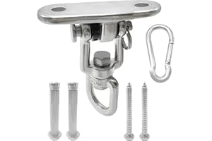 Xpieoyrm Ganci per Altalena Pesanti, Staffa da soffitto per Sacco da Boxe in Acciaio Inossidabile,Girevole a 360°Ganci di Sospensione Moschettone Ancoraggio da Parete Kit per Amaca,Yoga,Sacco da Boxe