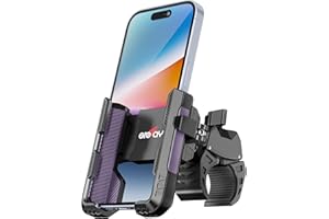 Grefay Support Téléphone Vélo【Nouveau Poignée Connecteur】 Support Téléphone Moto pour Guidon Diamètre 22-45mm Rotation 360° Bicyclette Moto Scooter Convient pour Smartphone 4.5-7.0 (Purple)