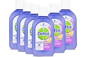 Dettol Disinfectant Liquid, Lavender and Orange Oil, Multipack of 6 X 500ml, Total 3L, Floor Cleaner Liquid, Wood Floor Cleaner Liquid, Alcohol Disinfectant, Antibacterial, Disinfectants