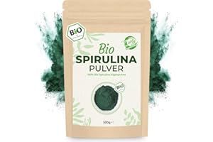 ‎CURLY SUPERFOOD Curly Superfood Spirulina Pulver Bio 500g - 100% naturreine BIO Rohkostqualität - Fein gemahlenes Bio Spirulina Pulver für Smoothies, Säfte & Speisen