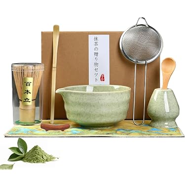 Kit Matcha 4 Pièces Zanfqvo - Fouet Bambou + Cuillères + Porte-fouet - Cérémonie Thé Japonais