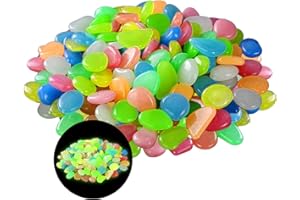 GZGRYTRC 500PCS Fish Tank Stones, Stone for Garden, Glow in The Dark Pebbles, Glow in The Dark Stones for Garden Suitable for Fish Tank Landscaping Aquatic Plants Aquarium Decoration