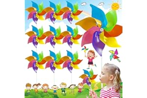 SoundZero 10 Pièces Moulin a Vent, Moulin à vent pour enfants en papier, Moulin à Vent Fournitures pour Enfants, pour Enfants Activités Manuelles Partydekorationen (avec accessoires)