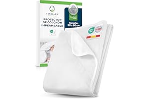 Sensalou Protector De Colchón 50x90 cm Impermeable para Cuna Bebé – Cubrecolchón Lavable A 95 °C, Funda Antibacteriana Suave Y Transpirable, Protección Silenciosa para Colchones hasta 30 cm