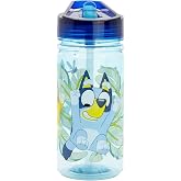Stor Children's Water Bottle Bluey 475 ml Tritan with Handle, Leak-proof Stopper for Children School Hydration Sport