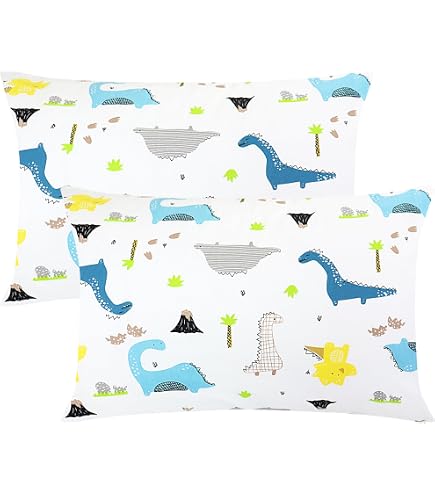 Taies D'Oreiller Bébé Vicloon 40x60 Cm - 2pcs Coton Pur à Tête Animaux - Lavable Machine - Gris
