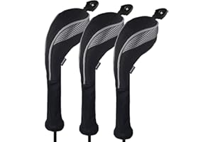 Andux 3 Pack Long Neck Golf Hybrid Club Head Covers Interchangeable No. Tag CTMT-01