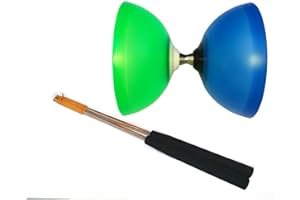 DIABOLONET Henrys Diabolo Vision Free Set blau-grün inkl. Alu-Handstäbe