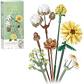 fun4kid Mini bloklar &ccedil;i&ccedil;ek buketi yapı setleri, yapay &ccedil;i&ccedil;ekler, yapı taşları, dekorasyon, ev, 646 adet, yetişkinler i&ccedil;in bota