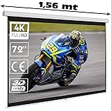 Pantalla Manual Mural de 72", Dimensiones de la Tela 1,40x 1,05 Metros, cajetin de Acero 1,56 Metros, Pantalla para proyector