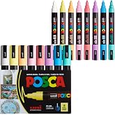 UNİ POSTER MARK&Ouml;R&Uuml; POSCA SET PC-5M/8C SC SOFT RENK 8 Lİ