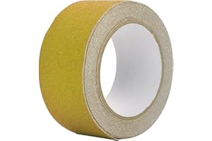 TEROR Cinta Antideslizante, Colorida Cinta Adhesiva Antideslizante Antideslizante de PVC de 5 m * 5 cm para decoración de Seguridad de Piso de escalón(Amarillo)